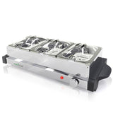21.9 in. Stainless Steel Electric Food Warming Tray Buffet Server Hot Plate Food Warmer (3-Plate Tray Style)