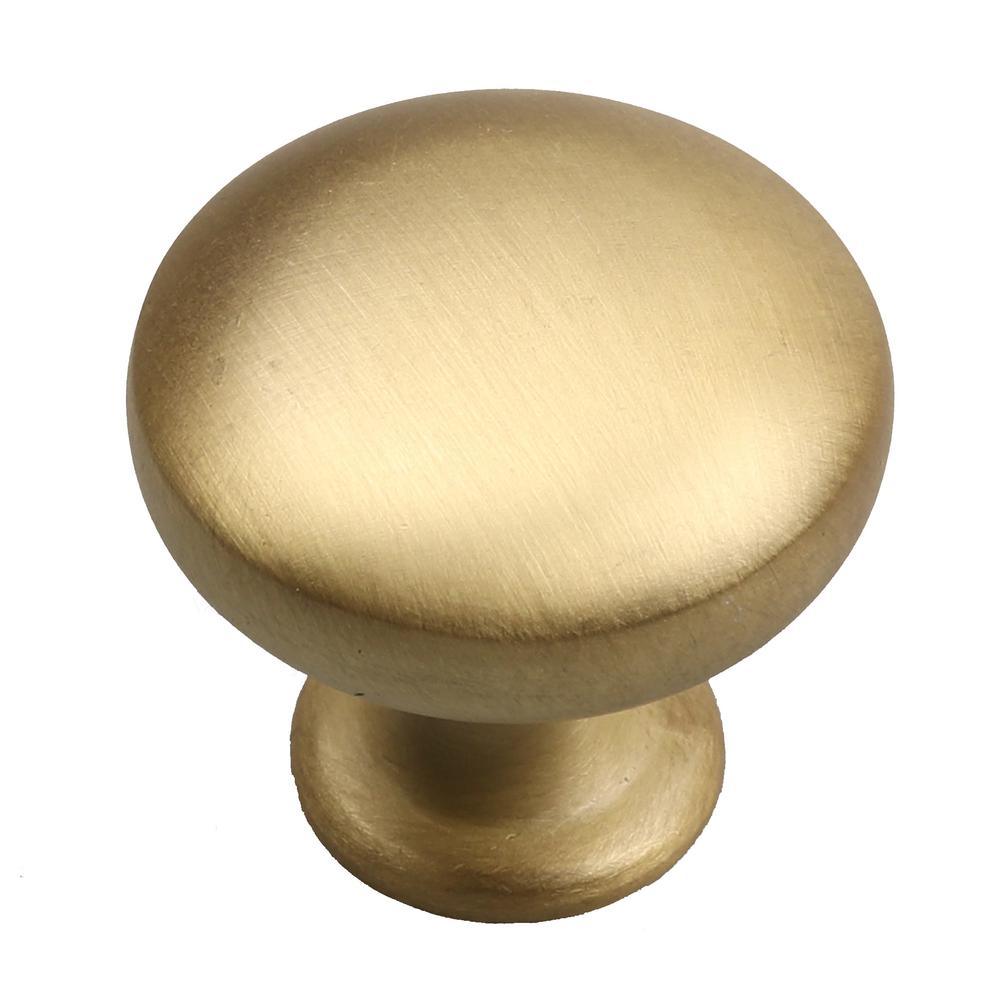 1-1/8 in. Dia Satin Gold Classic Round Cabinet Knobs (10-Pack) - Super Arbor