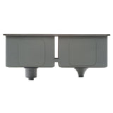 Drop-in Stainless Steel 33 in. 4-Hole Double Bowl 50/50 Kitchen Sink Kit in Satin