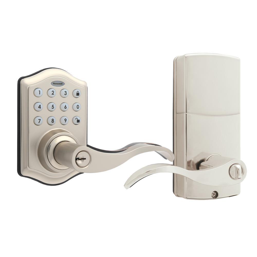 Satin Nickel Keypad Electronic Door Lever Entry Lock - Super Arbor