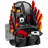 18 in. Contractor's Tote Bag with Integrated Parts Bin Compartment and Waterproof Rain Cover - Super Arbor