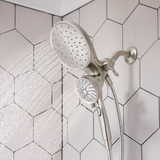Moen Attract Magnetix 6-Spray 6.75 in. Dual Shower Head & Handheld in Spot Resist Brushed Nickel (Eco)