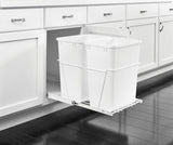 Rev-A-Shelf RV Series 35-Quart Dual Plastic Pull-Out Trash Can, Soft-Close, Bottom-Mount