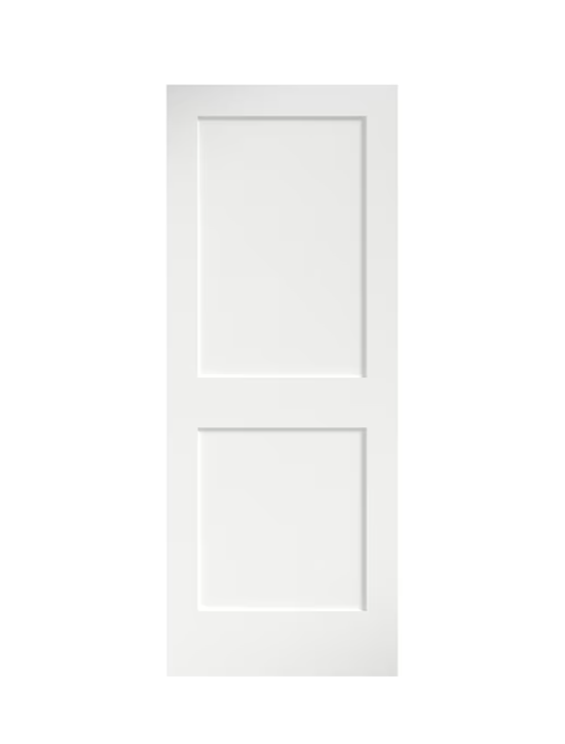 EightDoors Shaker 24-in x 80-in White 2-panel Square Solid Core Primed MDF Slab Door