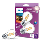Philips 40-Watt Equivalent G16.5 Dimmable LED Light Bulb Soft White Globe (2-Pack)