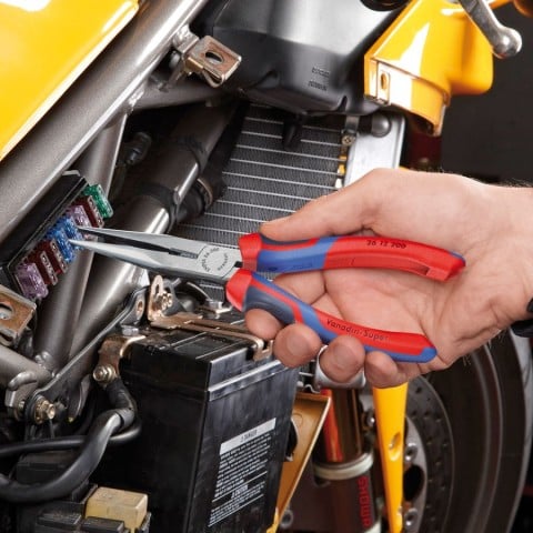 KNIPEX Comfort Grip 8-in Long Nose Pliers with Wire Cutter