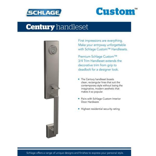Custom Century Aged Bronze 3/4 Trim Single Cylinder Door Handleset with Hobson Glass Door Knob - Super Arbor