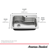 American Standard Raleigh 33-in x 22-in Stainless Steel Single-Bowl Dual-Mount Kitchen Sink All-in-One Kit with 1-Hole Faucet