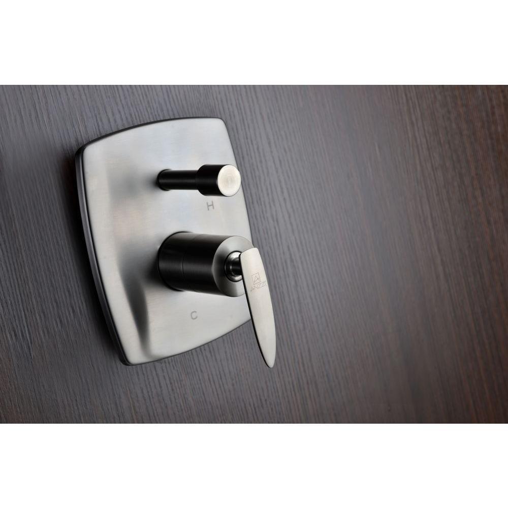 Tempo Series 1-Handle 1-Spray Tub and Shower Faucet in Brushed Nickel (Valve Included) - Super Arbor