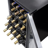 NewAir 27-Bottle Capacity Stainless Steel and Black Freestanding Wine Chiller