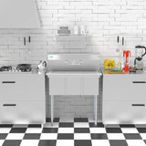 Freestanding Stainless Steel 36 in. 2-Hole Triple Bowl Commercial Kitchen Sink
