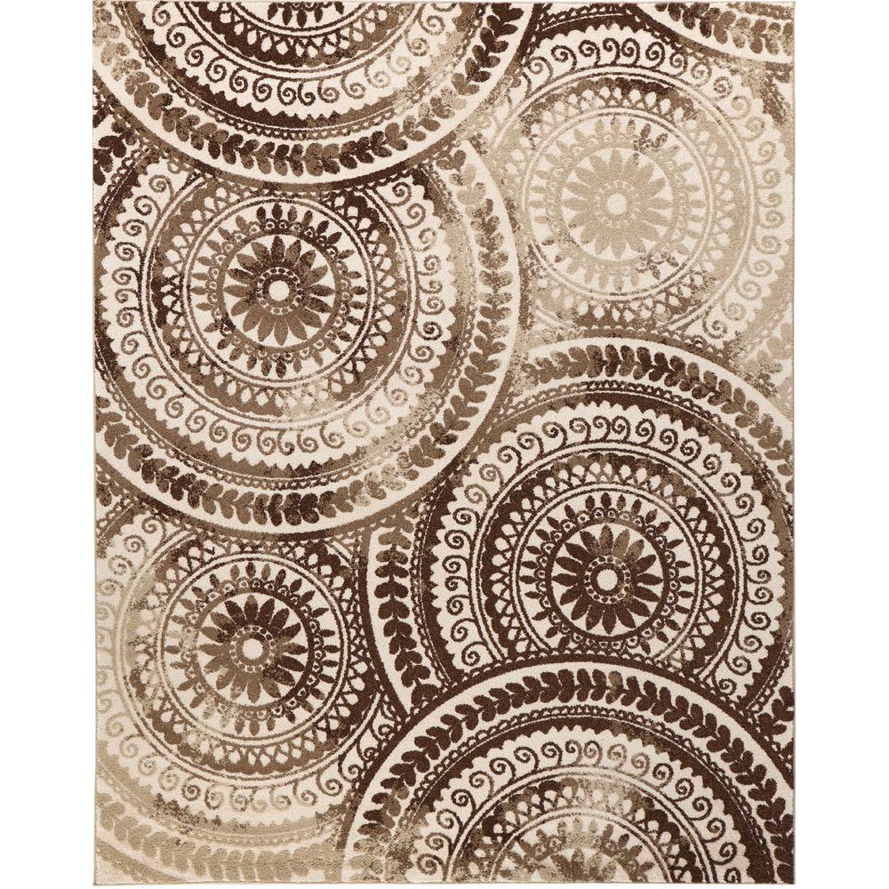 Spiral Gray 7 ft. x 9 ft. Geometric Medallion Area Rug - Super Arbor