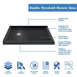 DreamLine SlimLine 48 in. W x 34 in. D Double Threshold Shower Base in White