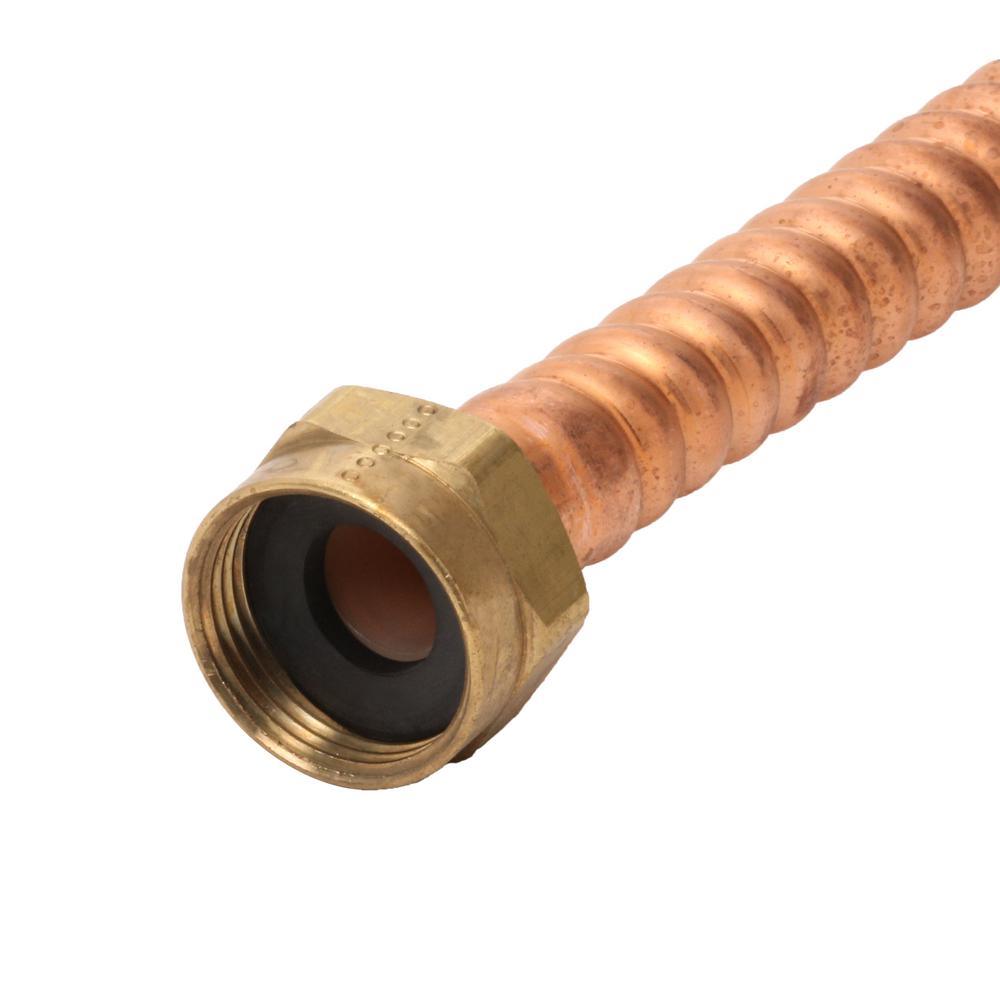 2 in. FIP x 3/4 in. Nominal Male/ Female Sweat x 24 in. Copper Water Heater Connector (7/8 in. O.D.) - Super Arbor