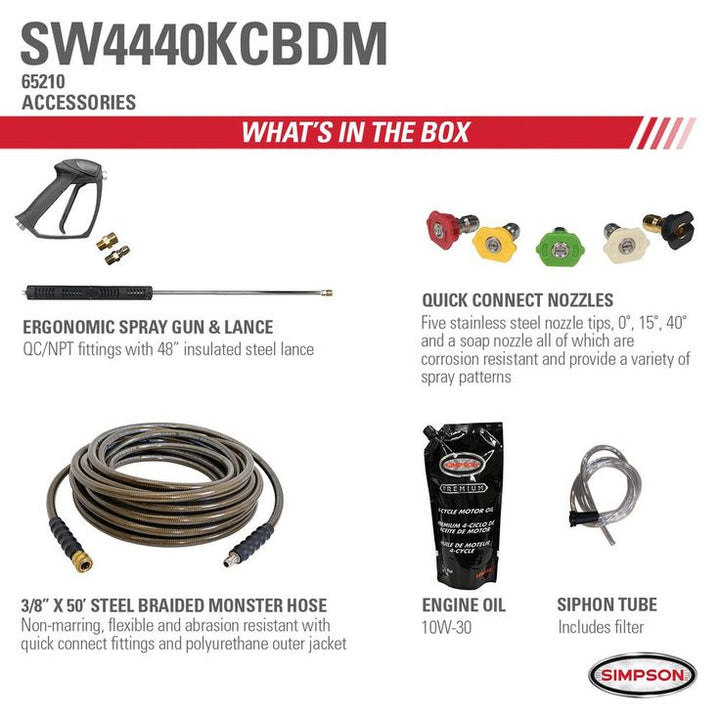 Simpson SuperPro Roll-Cage 4400 PSI at 4.0 GPM 420 cc with AAA Triplex Plunger Pump Cold Water Pressure Washer