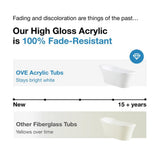 Rachel 70 in. Acrylic Slipper Flatbottom Non-Whirlpool Reversible Drain Bathtub in White - Super Arbor