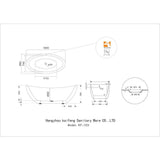Oval 71 in. W x 36 in. D x 26 in. H Acrylic Flatbottom Freestanding Bathtub with Overflow, White (not Whirlpool) - Super Arbor