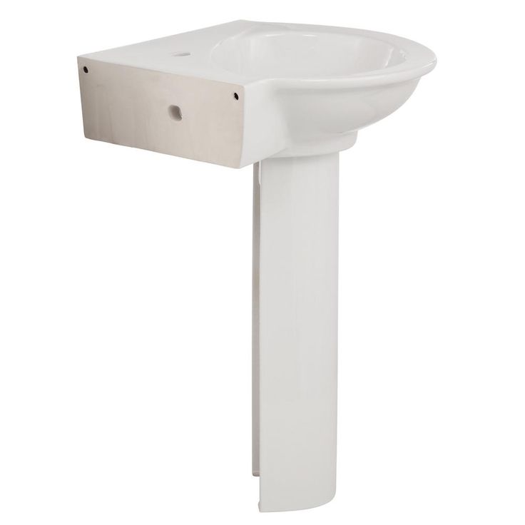 Pegasus Evolution Corner Pedestal Combo Bathroom Sink in White