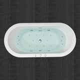 Bologna 67 in. Acrylic Freestanding Whirlpool and Air Bathtub with Drain and Overflow Included in White - Super Arbor