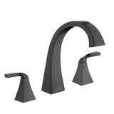 Leary Curve 2-Handle Deck-Mount Roman Tub Faucet in Brushed Nickel