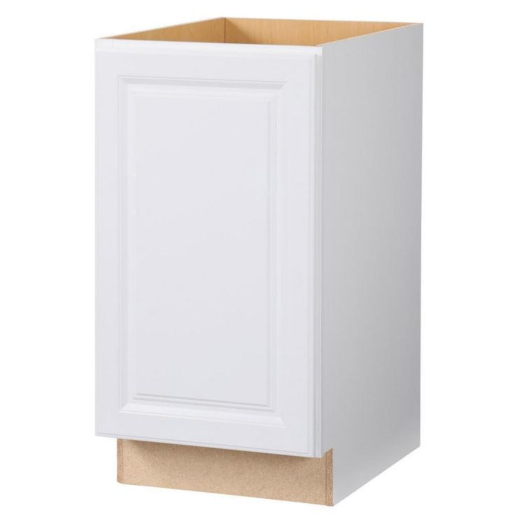 Hampton Assembled 18x34.5x24 in. Pull Out Trash Can Base Kitchen Cabinet in Satin White