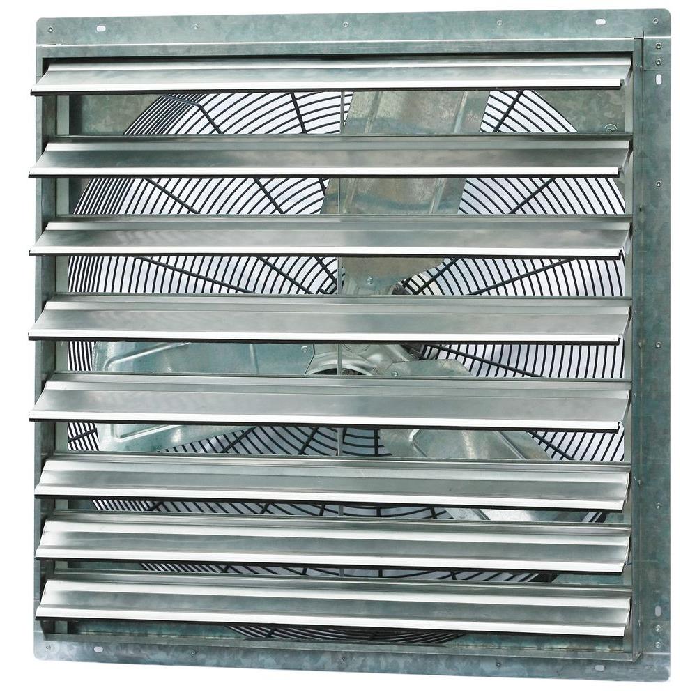 3852 CFM Silver Electric Powered Gable Mount Shutter Fan/Vent - Super Arbor