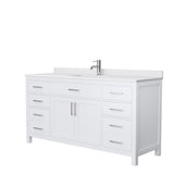 Beckett 42 in. W x 22 in. D Single Vanity in White with Cultured Marble Vanity Top in White with White Basin - Super Arbor