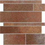 Bond Tile Easy Luxe Railroad Terra 11.81 in. x 11.81 in. SPC Peel and Stick Tile (0.96 Sq. Ft. / Sheet)