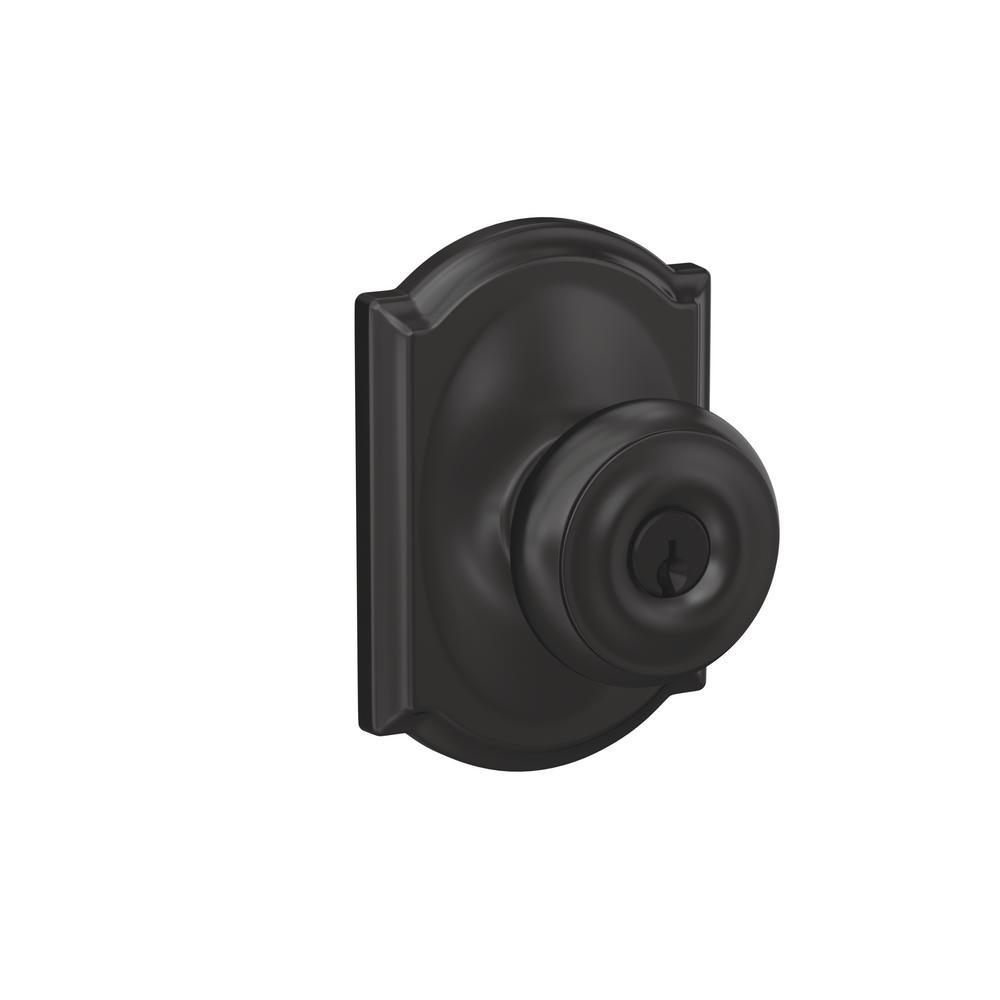 Bowery Matte Black Keyed Entry Door Knob - Super Arbor