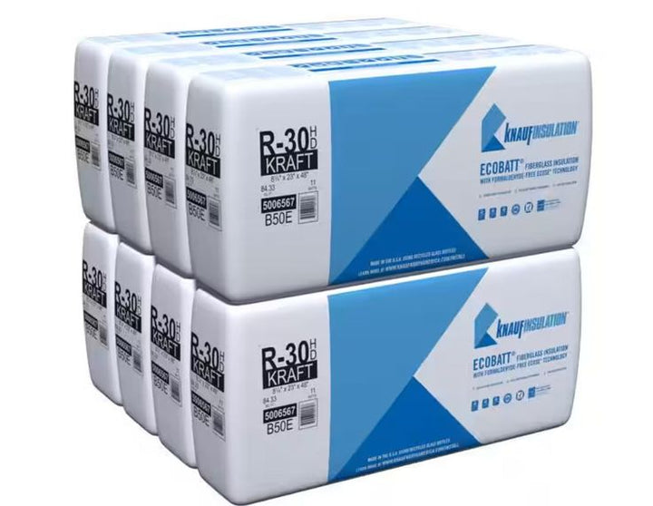 Knauf Insulation Ecobatt R-30 HD Unfaced Fiberglass Insulation Batts 8.25