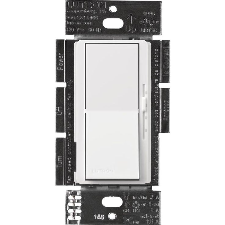 Lutron Diva Fan Control and Light Switch for LEDs, CFLs, Incandescent and Halogen, White