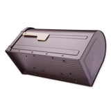 Roxbury Post Mount Mailbox Rubbed Bronze with Premium Cast Aluminum Knob and Champagne Flag - Super Arbor