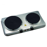 7.3 in. Electric 2-Burner Hot Stainless Plate with Temperature Controls