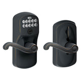 Plymouth Bright Brass Electronic Door Lock with Flair Door Lever Featuring Flex Lock - Super Arbor