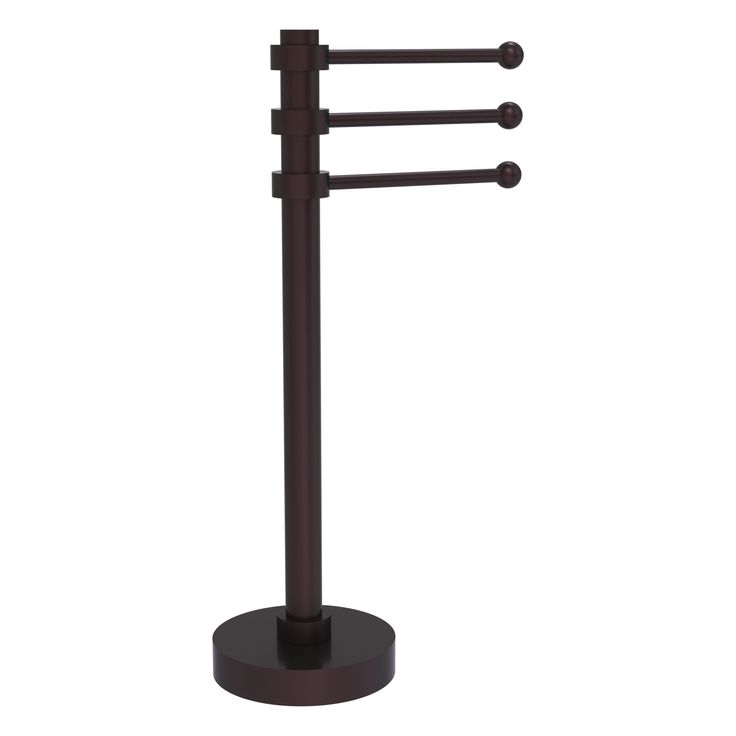 Allied Brass Vanity Top 3 Swing Arm Guest Towel Holder in Matte White