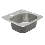 Drop-In 22-Gauge Stainless Steel 15 in. 2-Hole Single Bowl Bar Sink