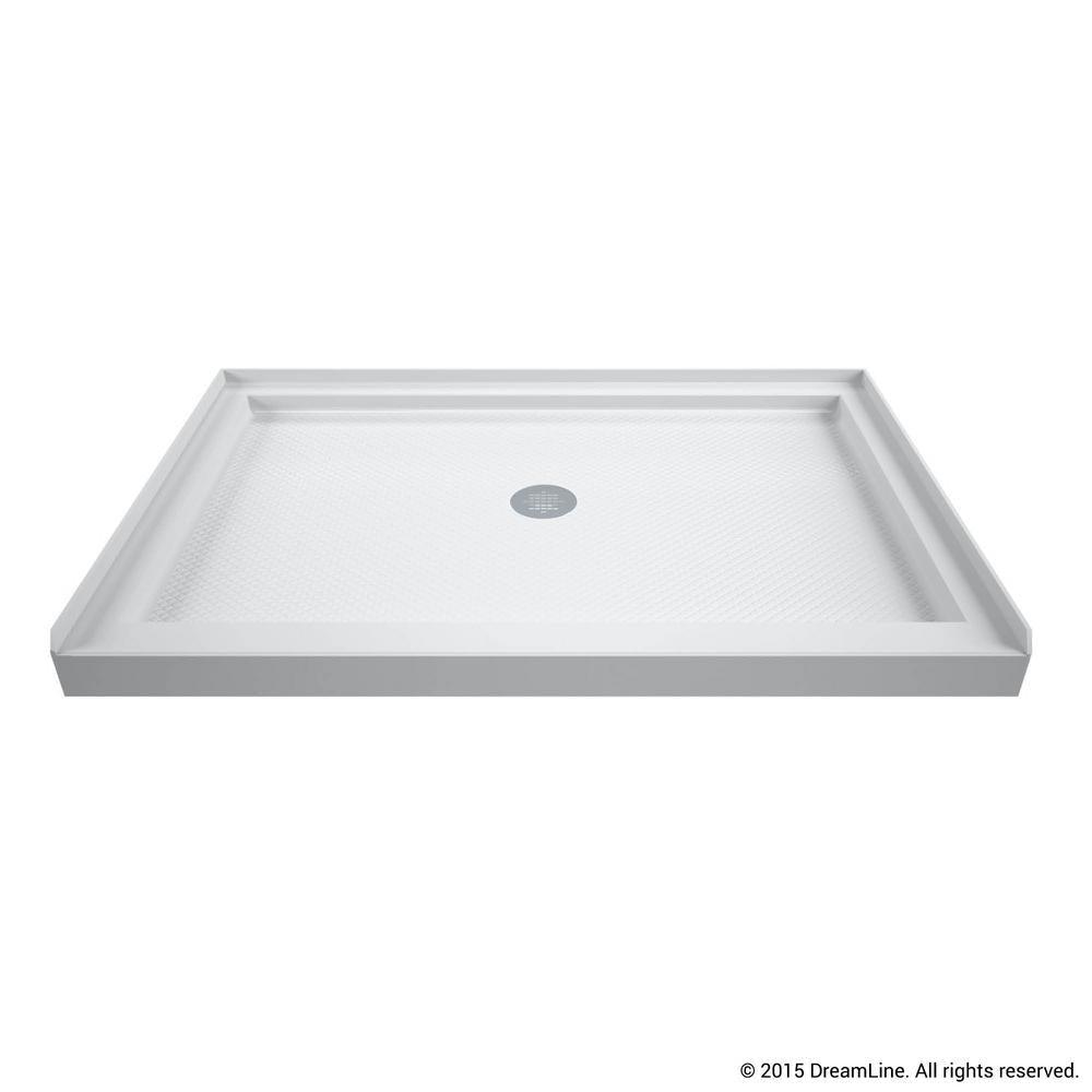 Infinity-Z 36 in. x 48 in. Semi-Frameless Sliding Shower Door in Chrome with Center Drain Base and Backwalls - Super Arbor