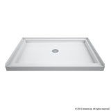 Infinity-Z 36 in. x 48 in. Semi-Frameless Sliding Shower Door in Chrome with Center Drain Base and Backwalls - Super Arbor