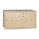 3500 Series Aluminum Recessed-Mounted Private Vertical Mailbox with 6 Doors - Super Arbor