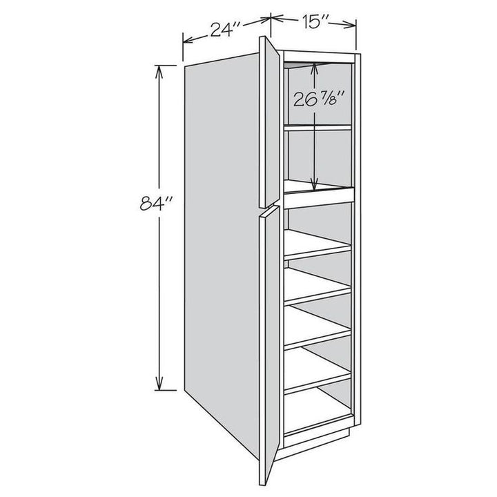 allen + roth Aveley 15-in W x 84-in H x 24-in D Linen Maple Door Pantry Semi-Custom Cabinet