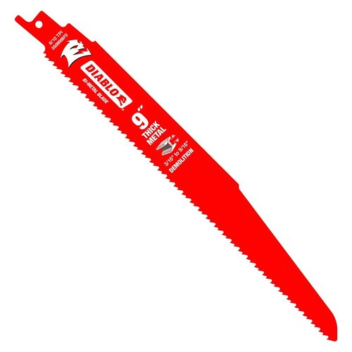 Diablo Bi-Metal Reciprocating Saw Blade for Thick Metal 9" 8/10 TPI 15/Pack