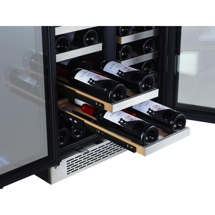 Avallon 42-Bottle Capacity Stainless Steel Dual Zone Cooling Built-In/Freestanding Wine Chiller