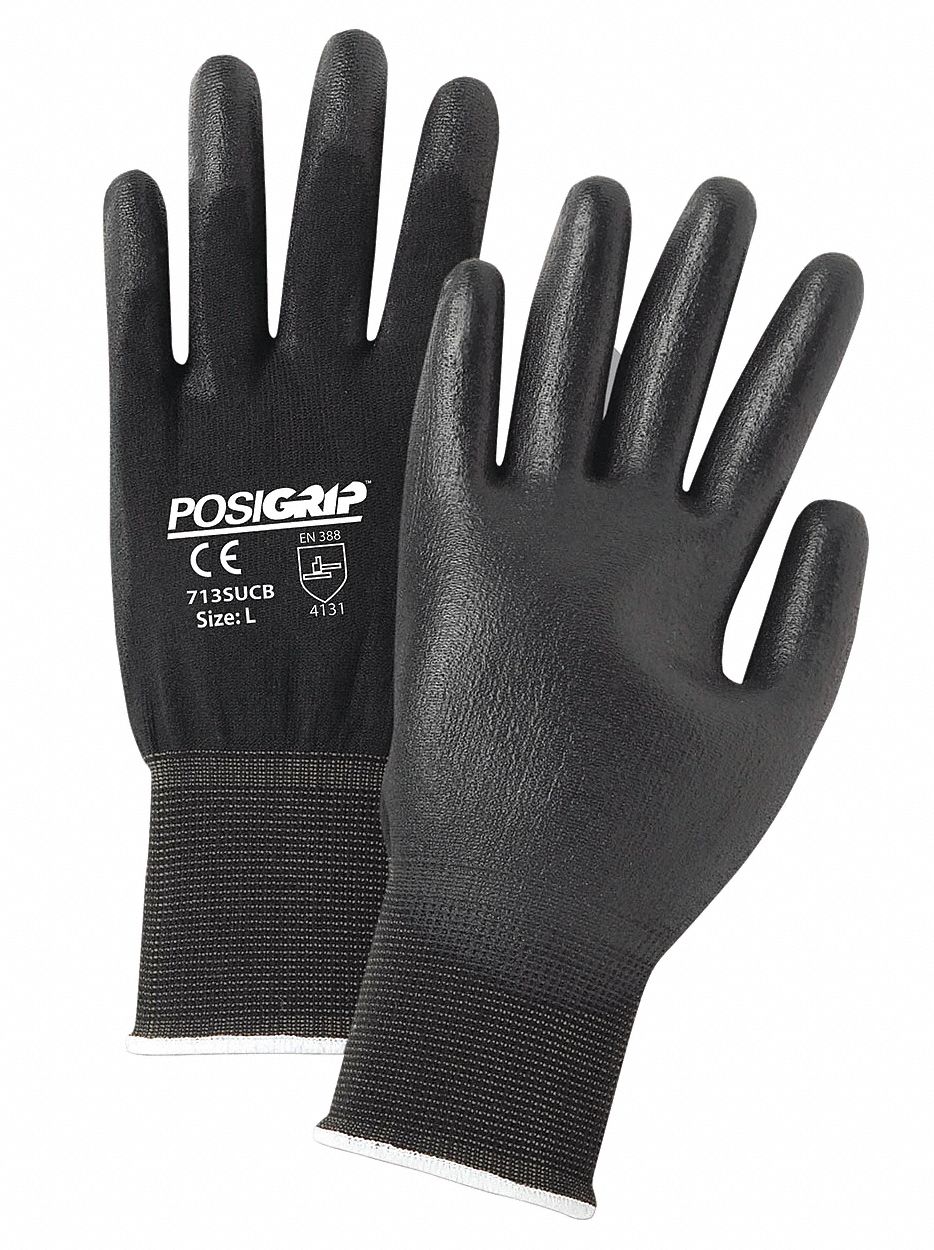 WEST CHESTER PROTECTIVE GEAR PosiGrip 713SUCB Polyurethane Coated Gloves - L, 12 Pack