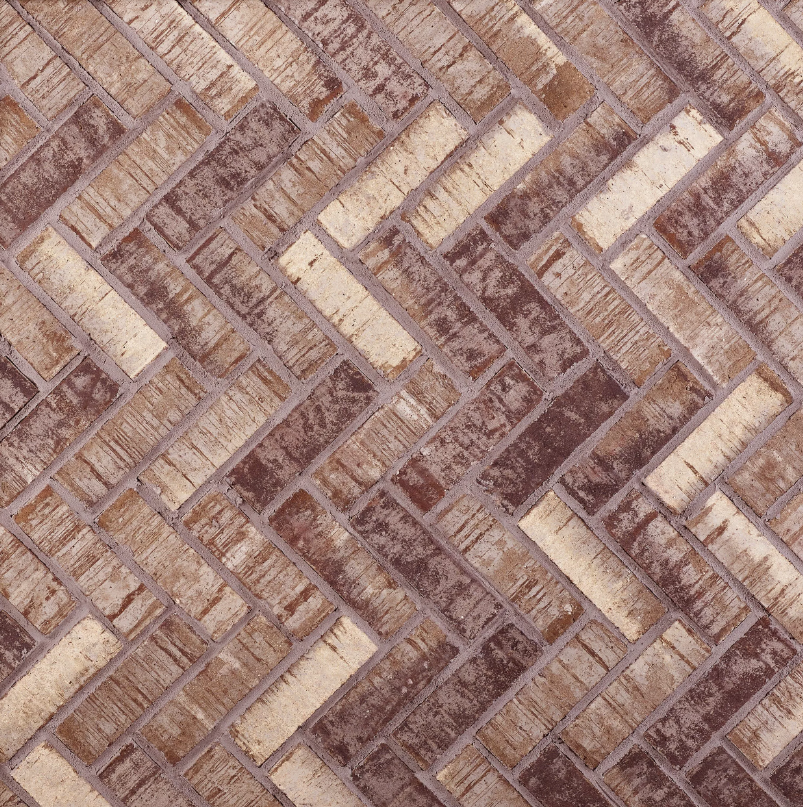 Vintage Oak Thin Brick Herringbone Panel