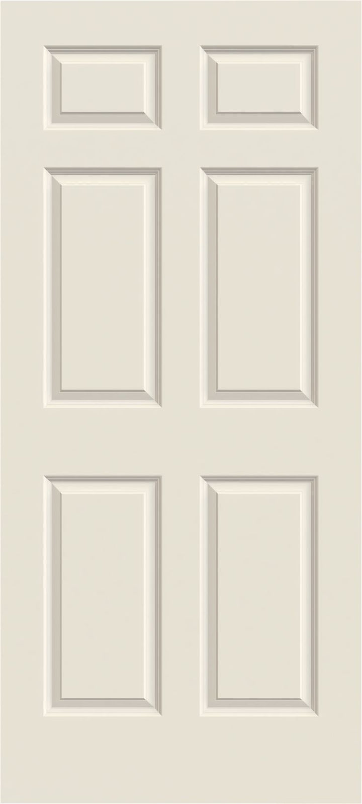 JELD-WEN Colonist 30-in x 80-in Primed 6-Panel Hollow Core Primed Molded Composite Slab Door