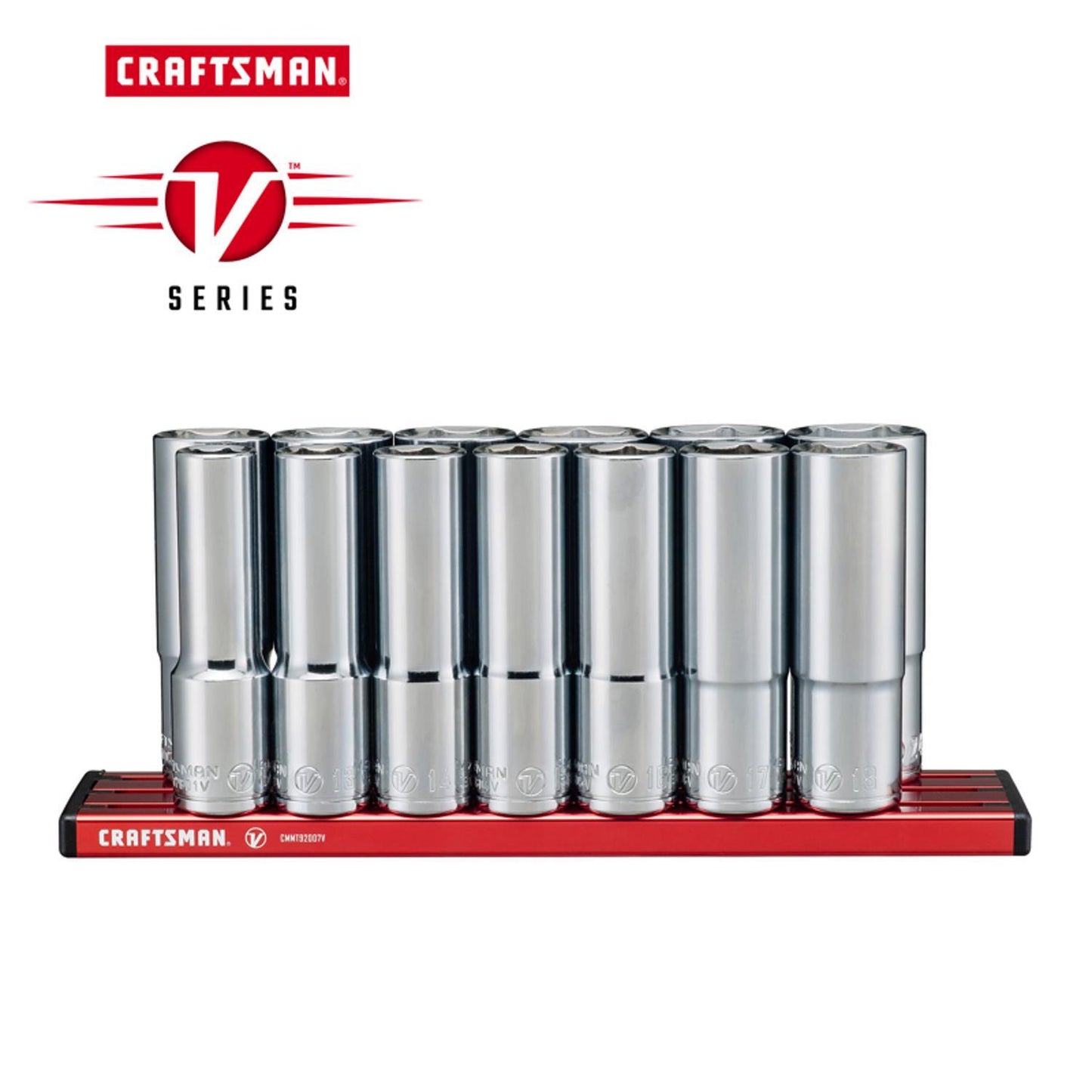 Craftsman V-Series 1/2 in. Drive SAE 6 Point Deep Socket Set, 13 pc