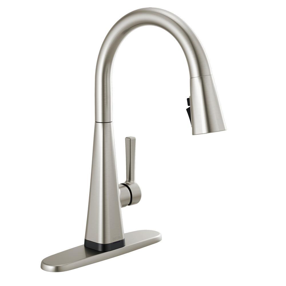 Lenta Single-Handle Pull-Down Sprayer Kitchen Faucet with ShieldSpray Technology SpotShield Stainless - Super Arbor