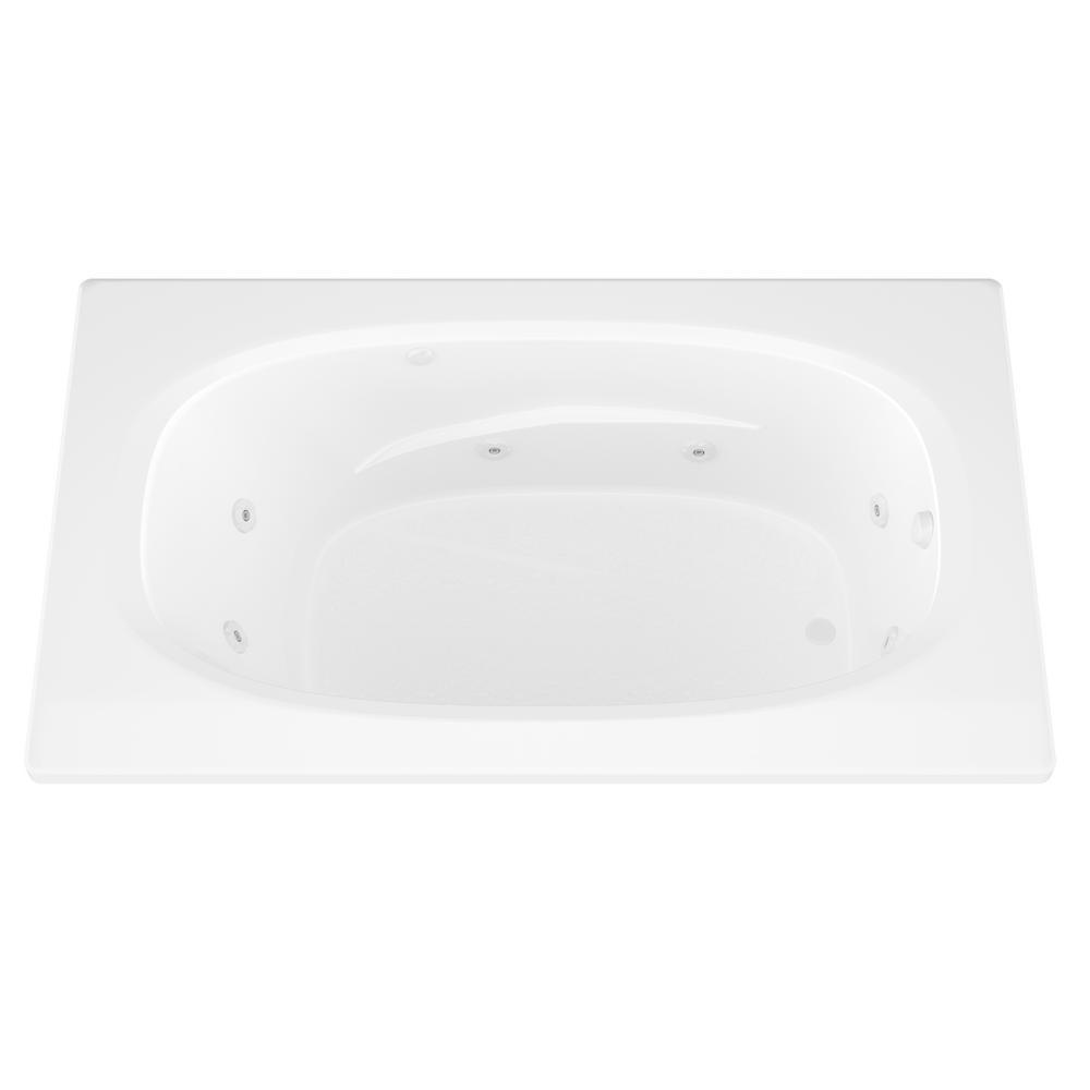 Tiger's Eye 6 ft. Rectangular Drop-in Whirlpool Bathtub in White - Super Arbor