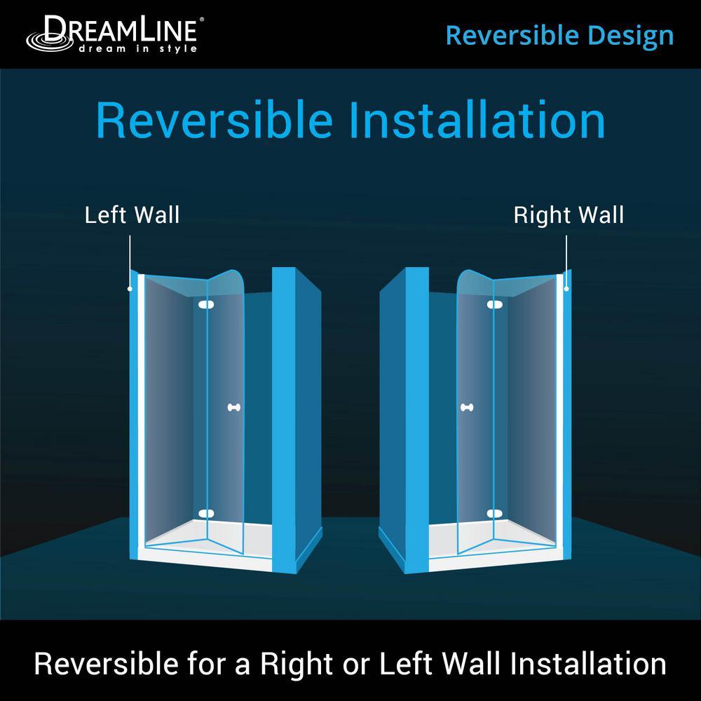 Aqua Fold 32 in. D x 32 in. W x 76 3/4 in. H Frameless Shower Door in Chrome with Base and Backwalls - Super Arbor