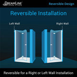 Aqua Fold 36 in. D x 36 in. W x 76 3/4 in. H Frameless Shower Door with Base and Backwalls - Super Arbor